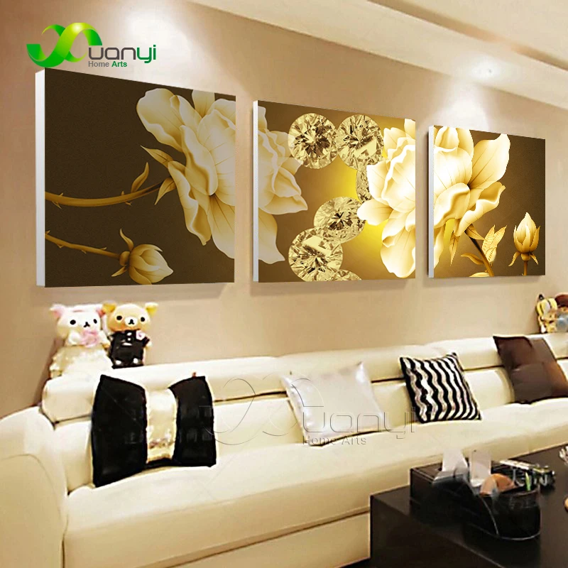 

3 Piece Printed Canvas Flower Painting Poster On Canvas Abstract Flower Wall Picture Cuadros Decoration For Living Room Unframed