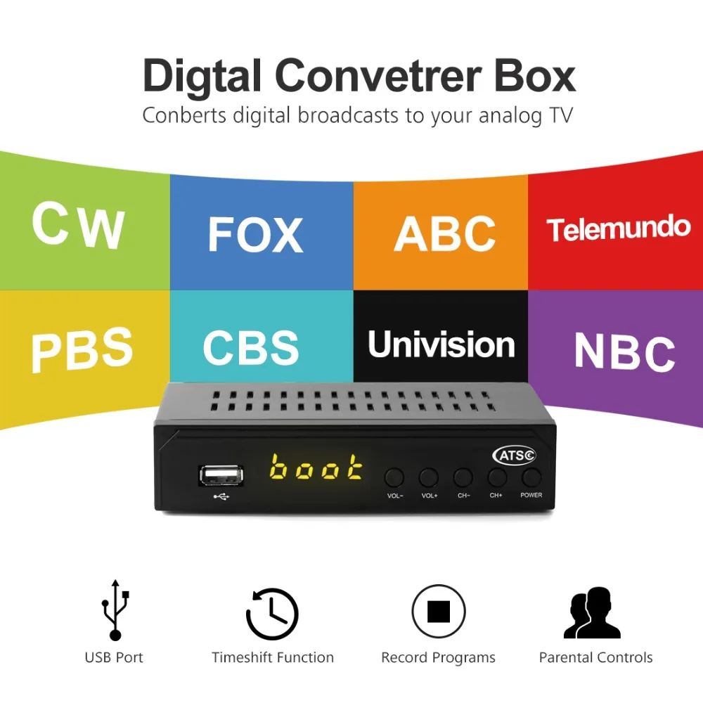 Leelbox цифровой преобразователь для аналогового ТВ 1080P ATSC конвертеры с записью