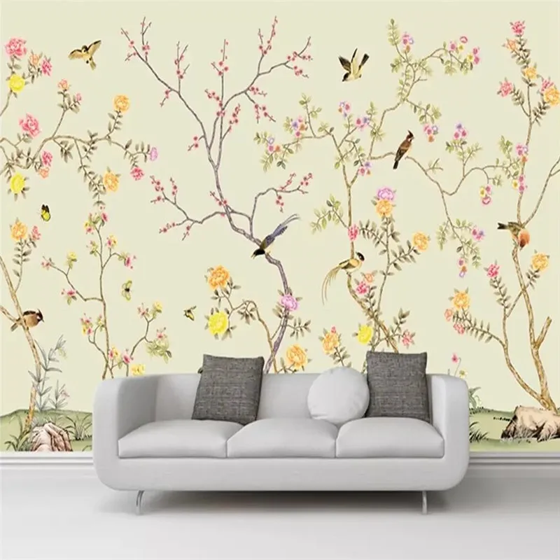 Large super clear flower bird 3D background wall professional production mural wholesale wallpaper mural poster photo wall Large super clear flower bird 3D background wall professional production mural wholesale wallpaper mural poster photo wall