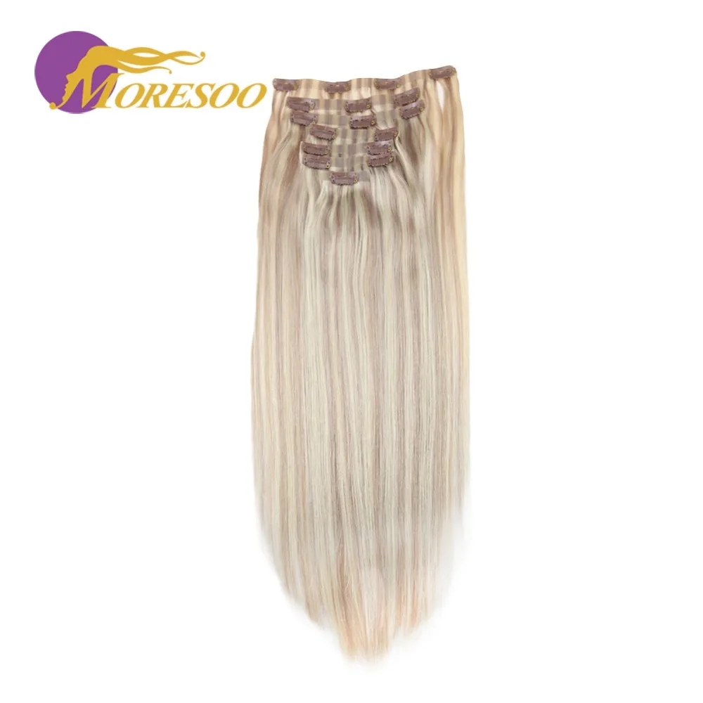 Moresoo Clip in Human Hair Extensions Seamless PU Clip in Hair Extensions Remy Brazilian Hair 7PCS 120G Full Head Set Moresoo Clip in Human Hair Extensions Seamless PU Clip in Hair Extensions Remy Brazilian Hair 7PCS 120G Full Head Set