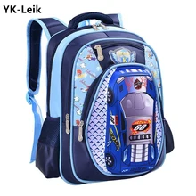 YK Leik Hot Sale Orthopedics Schoolbags 3d Car Children School Bags High Quality Cartoon Backpack Large