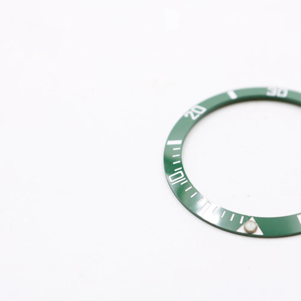 CARLYWET Wholesale Replacement Green With White Writings Ceramic Bezel 38mm Insert made for Submariner GMT 40mm 116610 LN