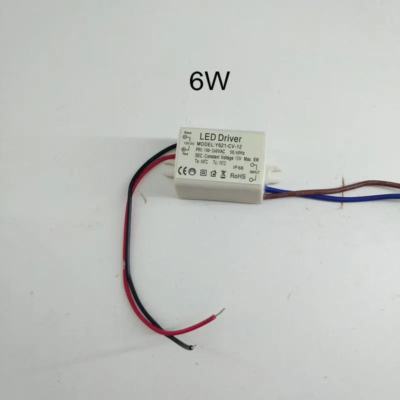 Водонепроницаемый 6 Вт, 15 Вт, 20 Вт, IP66 12В трансформатор светильник светодиодный драйвер