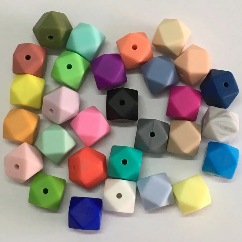 14mm silicone hexagon beads