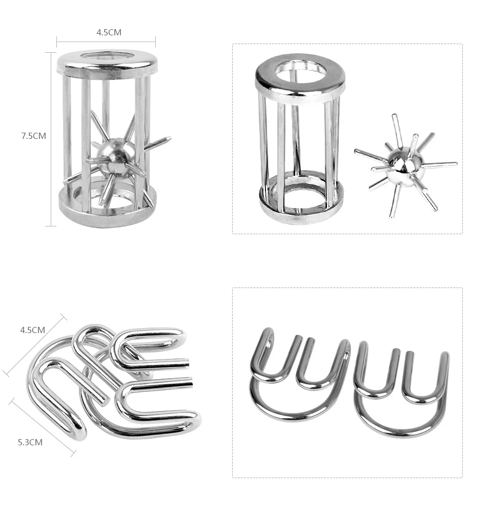 3 шт./компл. металлическая головоломка из проводов IQ Разум Логические Детские спортивные игры, игрушки для детей, взрослых, детские игрушки Монтессори подарки