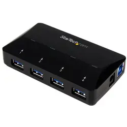 StarTech.com 4-Порты и разъёмы USB 3,0 концентратор Плюс выделенный зарядки Порты и разъёмы-1 x 2.4A Порты и разъёмы, USB 3,0 (3,1 Gen 1) Тип-B, USB 3,0 (3,1 Gen 1) Ty