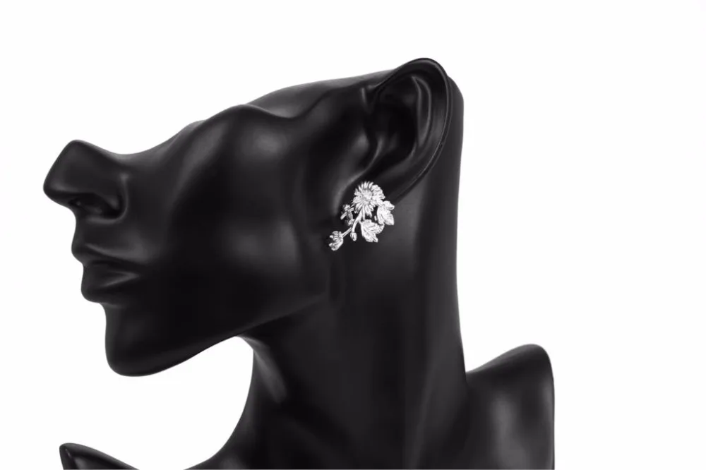 Оригинальные 925 пробы серебряные женские серьги-гвоздики Элегантные цветы популярный дизайн женские серьги Модные ювелирные изделия на каждый день