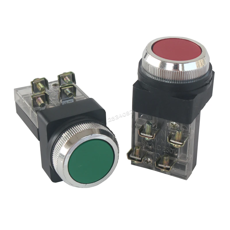 30mm momentary flat push button switch self reset spring return button