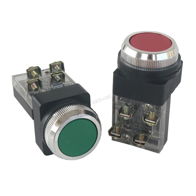 30mm momentary flat push button switch self reset spring return button