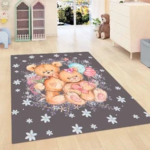 Синий пол забавные кролики снежные звезды цветы 3d принт нескользящие микрофибры Детские украшения для детской комнаты коврик