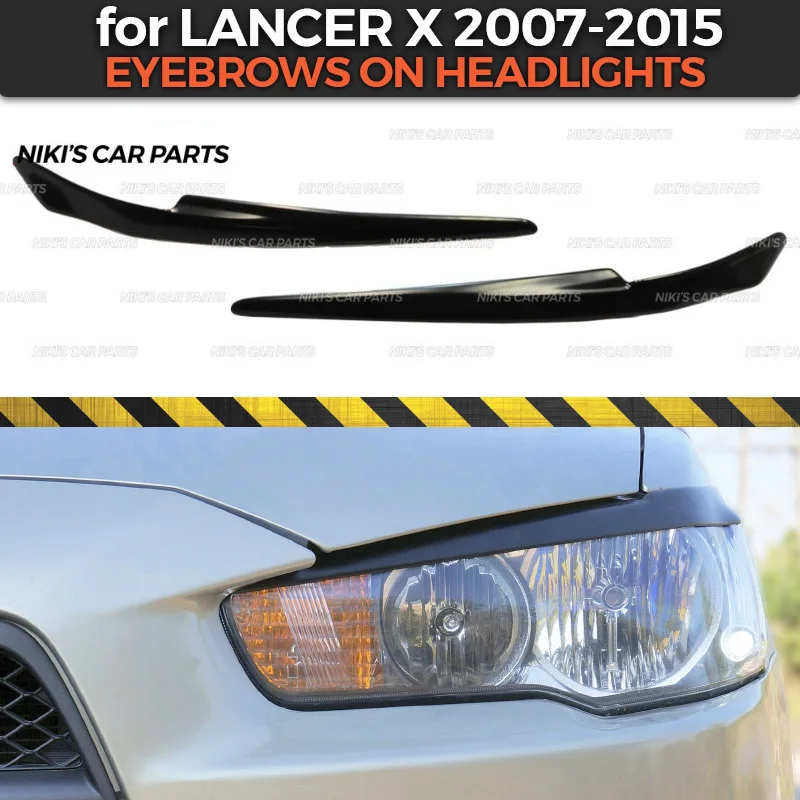Брови на фары для Mitsubishi Lancer X 2007 2015 АБС пластик ресницы литье украшение тюнинг
