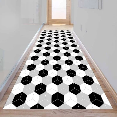 Серые, черные, белые кубики, коробки с геометрическим 3d принтом, Нескользящие, из микрофибры, моющиеся, Длинные коврики, коврики для пола, коврики для прихожей