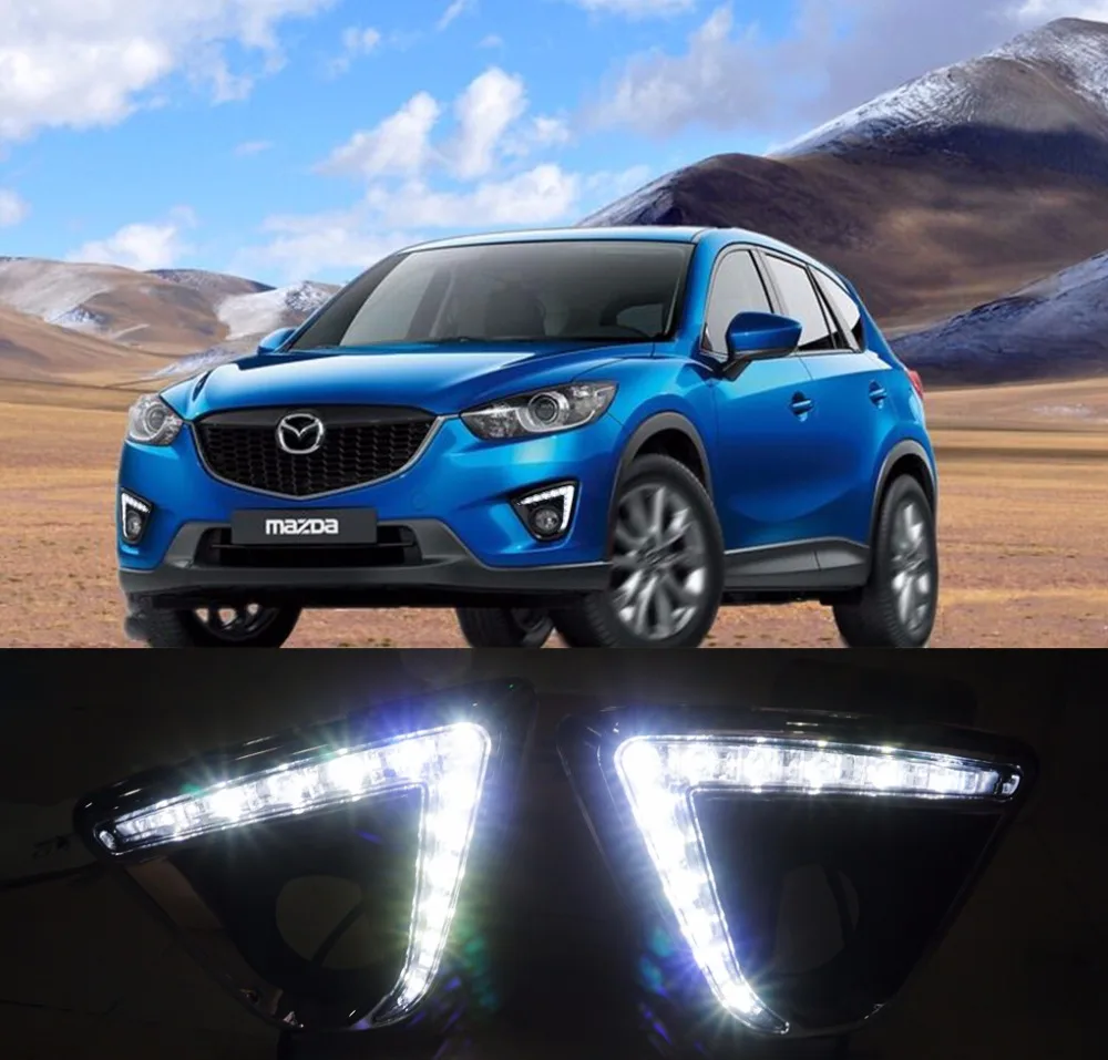 Дневные ходовые огни для Mazda светодиодные дневные указатели поворота и диммер 12 В