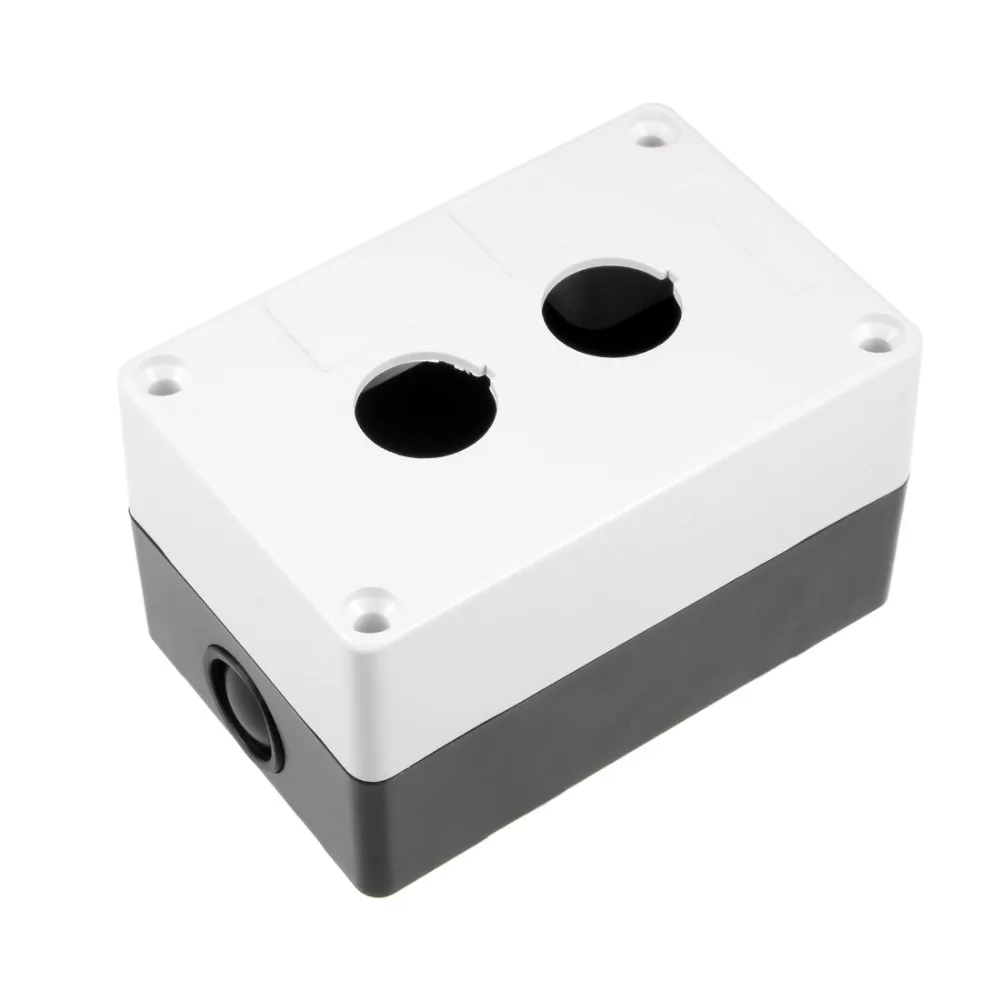

UXCELL Push Button Switch Control Station Box Switches 22mm 2 Button Hole Waterproof Plastic Black And White To Student Projects