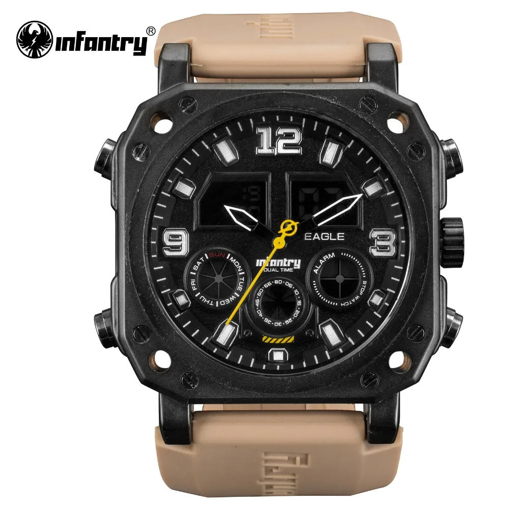

INFANTRY Military Watch Men Digital Quartz Wristwatch Mens Watches Top Brand Luxury 2018 Army Glow in the dark Relogio Masculino