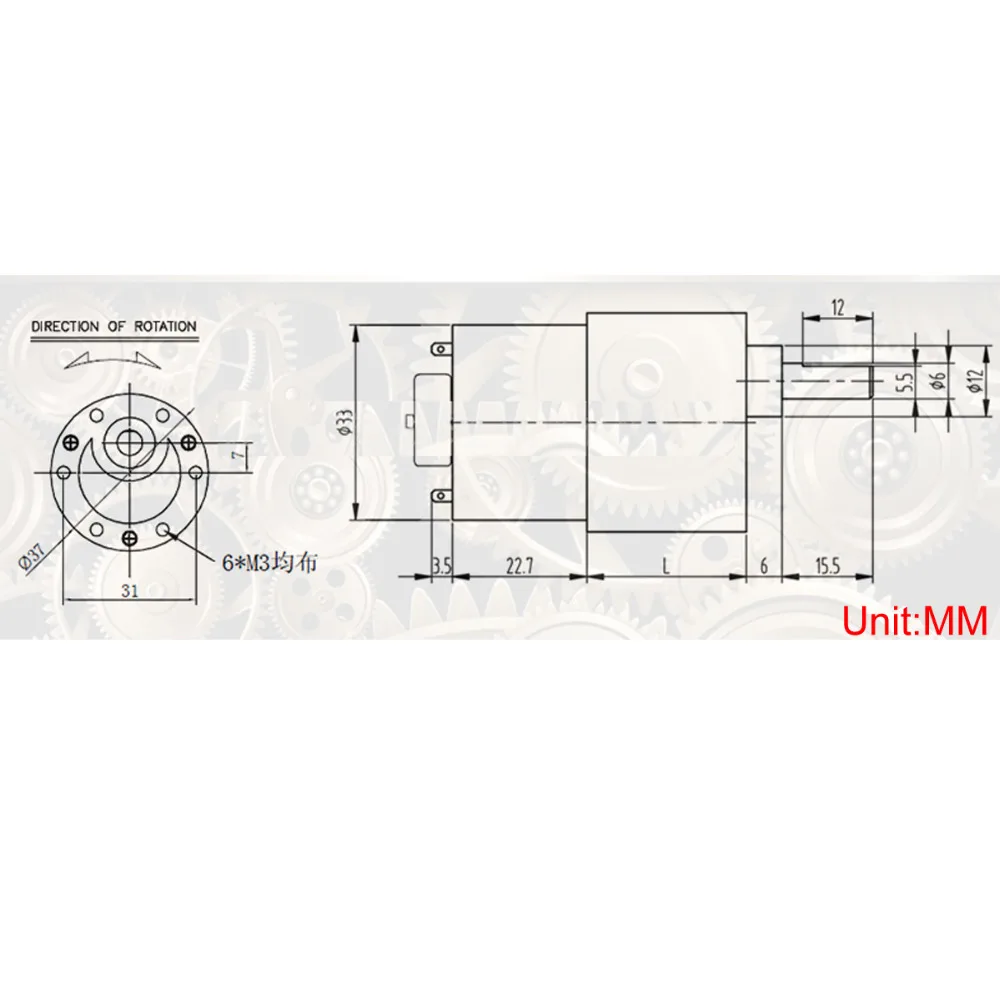 JGB37-520B 12 вольт Мотор 12-1600 об/мин с диск АЦП A/B фаза выход низкий уровень шума