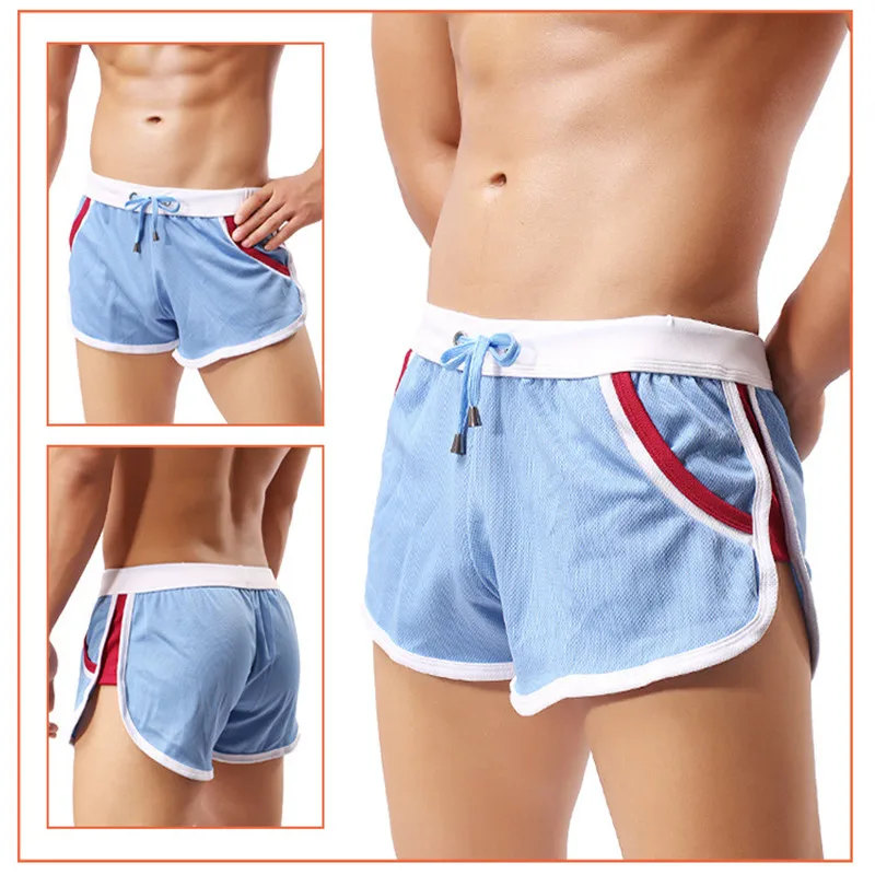

SHUJIN mens 2019 Casual Summer Short triped Breathable Elastic Waist Man Shorts sports Patchwork short pants Sweatpants
