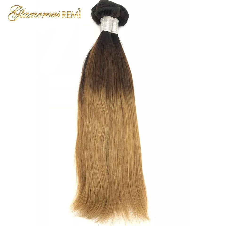 Brazilian Straight Hair Bundles Ombre 3 Tone Honey Blonde Human Hair Extension 1b 4 27 Colored Straight Remy Hair Weave Bundle