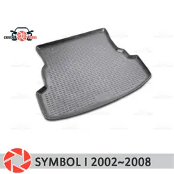 Багажник коврики для Renault Symbol 2002 ~ 2008 багажника коврики Нескользящие полиуретановые грязи защиты багажник стайлинга автомобилей