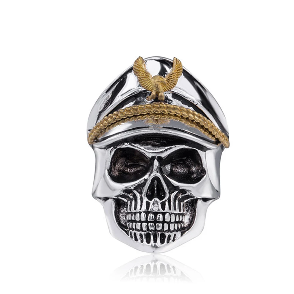 Cool Men Army Officer Eagle Cap Skull Wide Band Finger Ring Vintage Jewelry Gift | Украшения и аксессуары