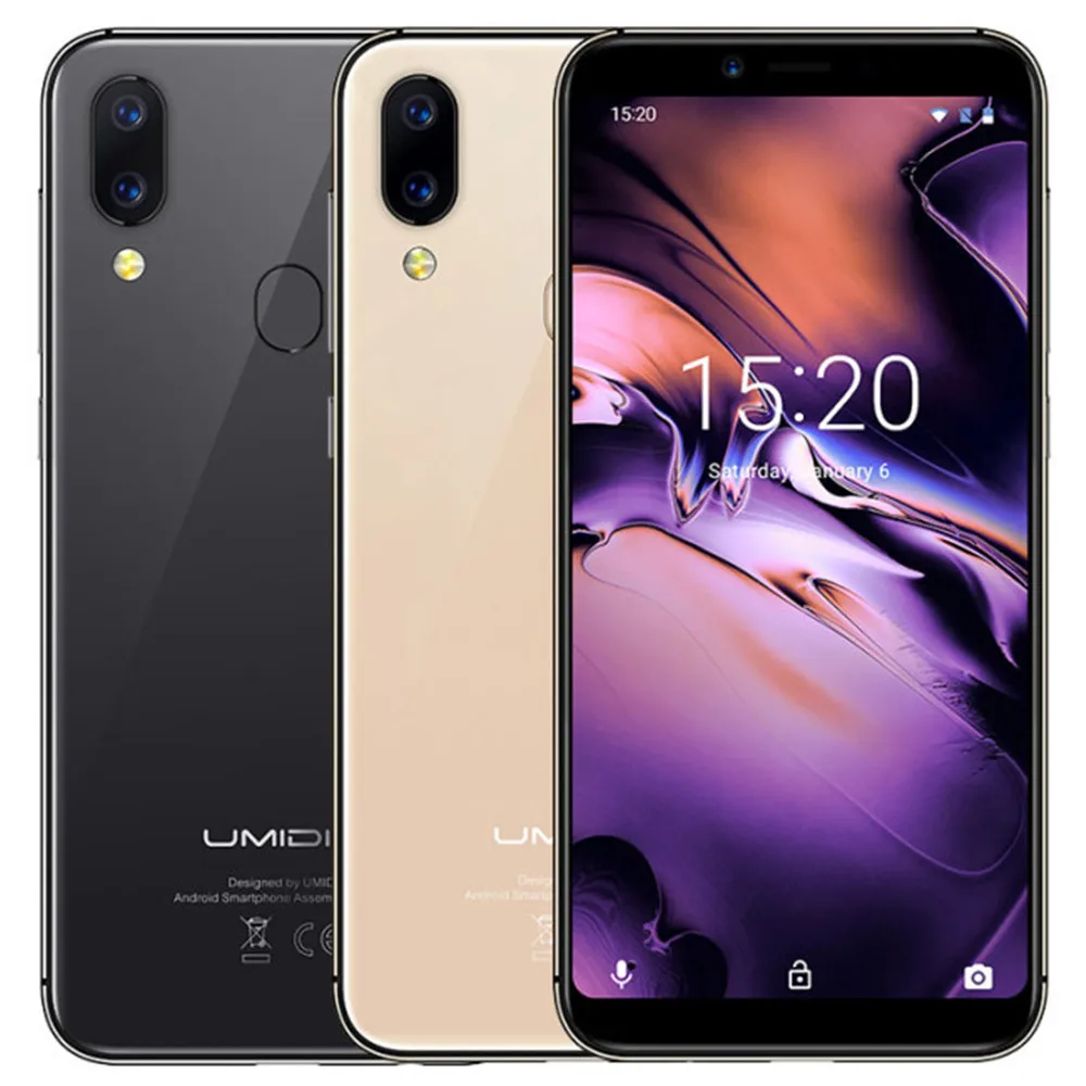 UMIDIGI UMI A3 2 ГБ Оперативная память 16 ГБ Встроенная память MTK6739 1,5 ГГц 4 ядра 5,5 дюймов HD + полный Экран двойной Камера Android 8,1 4G LTE смартфон