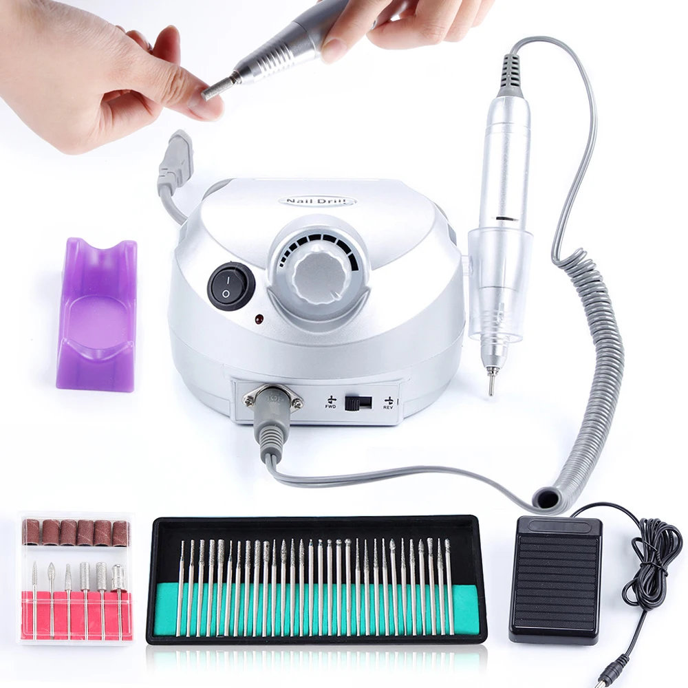 

Electric Nail Drill Apparatus Machine for Manicure Cuticle Gel Remover 30PCS Milling Drill Bits Set Pedicure Machine Grinding