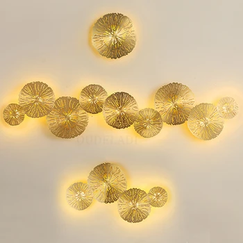 

Modern LED Wall Sconce Light Copper hollow lotus leaf wall lamps Bedroom Kitchen Stair Home Fixtures Industrial Decor Luminaire