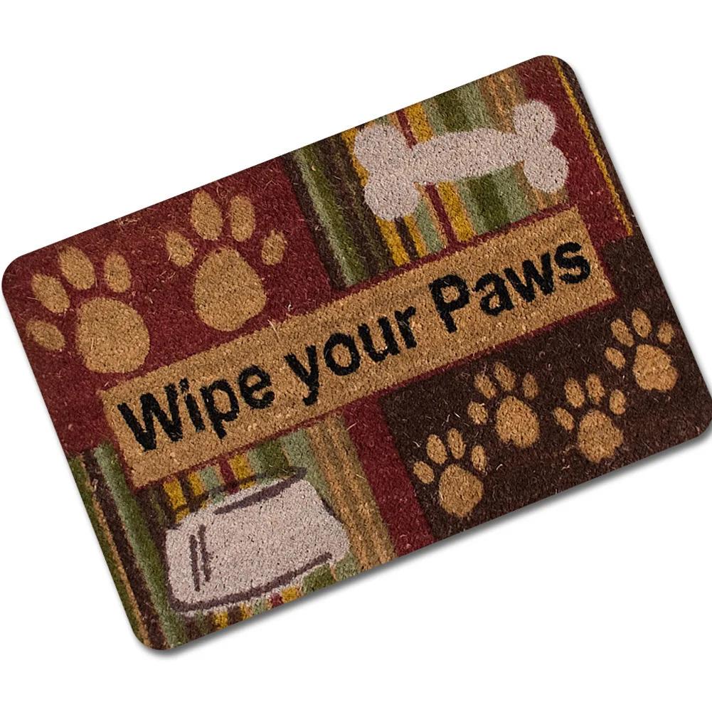 

Cat Dog Paws clean doormat cartoon owls Rubber Indoor Outdoor Anti Slip Kitchen floor door Mat Entrance Welcome carpet 40x60cm