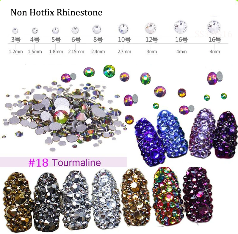 

1440PCS SS3-SS16 CRYSTAL FOIL FLAT BACK GLASS RHINESTONES NON-HOTFIX SS3/4/5/6/8/10/12/16 NAIL ART ROUND GLASS GEM RHINESTONE 18