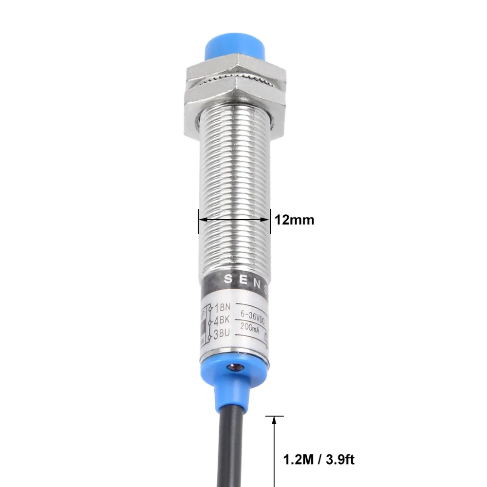 

Inductive Proximity Sensor Switch 4mm Detecting Distance Detector PNP/NPN NO/NC DC 6-36V/12-24V or AC 90-250V 200/400mA 2/3 Wire