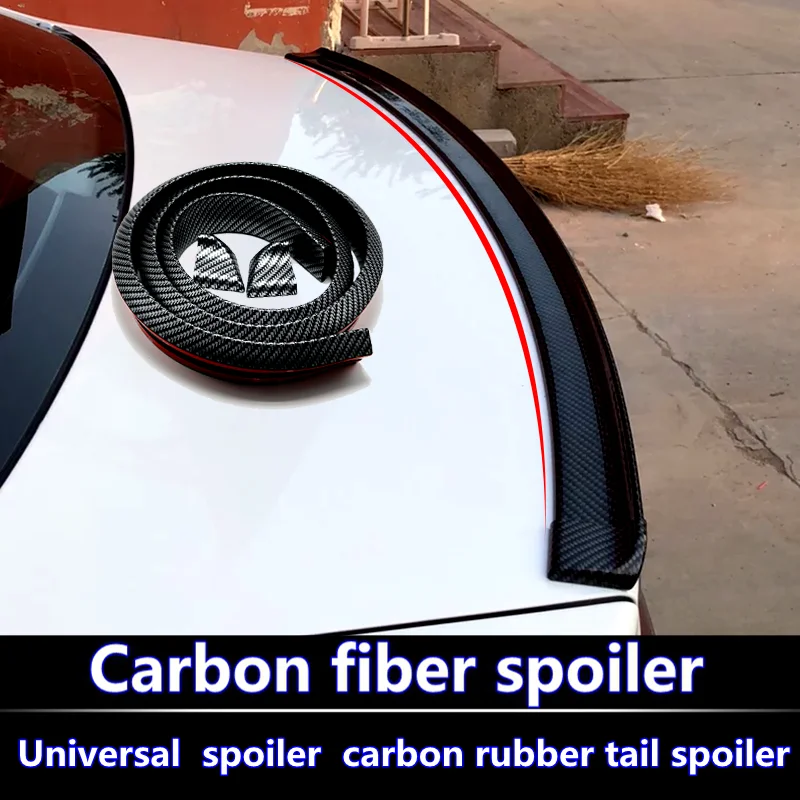 

For all type of car spoiler Universal soft spoiler carbon rubber tail spoiler PU carbon brazing DIY refit spoiler suitable