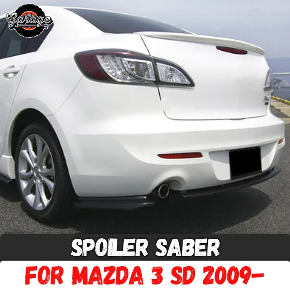 Спойлер saber чехол для Mazda 3 SD 2009-2012 ABS пластик отделка Аксессуары аэродинамическая губы мини крыло спортивный коврик Тюнинг Автомобиля