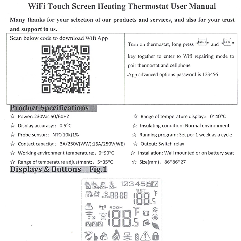 230V 16A Andriod, приложение для Iphone, контроль температуры, комнатный wifi термостат для электрической или водной системы отопления