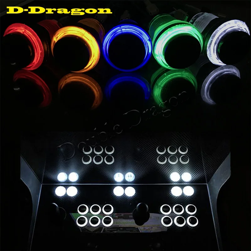

10Pcs/Lot Black Cover 28mm Hole Illuminated Arcade Push Button 5/12V LED Arcade Start Push Button with Microswitch