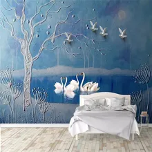 European three-dimensional swan lake wall professional production mural factory wholesale wallpaper mural poster photo wall European three-dimensional swan lake wall professional production mural factory wholesale wallpaper mural poster photo wall