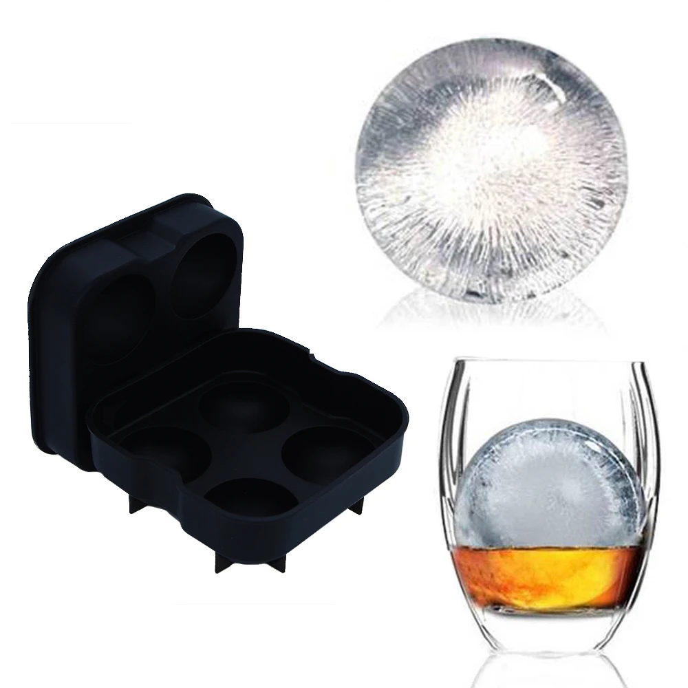 

Ice Cube Ball Maker Cocktail Whiskey Ice Ball Mould 4 Large Freezed Sphere Ice Cube Tray Ice Cream Tools Kitchen Tools
