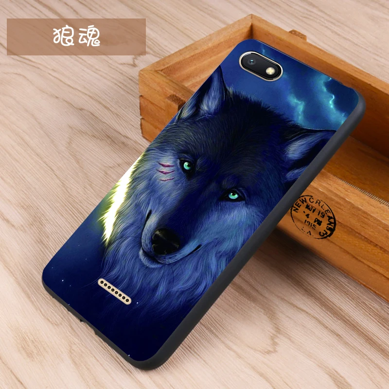 Xiaomi Redmi 6a Case Original Cover for Xiaomi Redmi 6a Case Bag Redmi 6a Cover Skin Wolf Fish Skull Fundas 100% 34