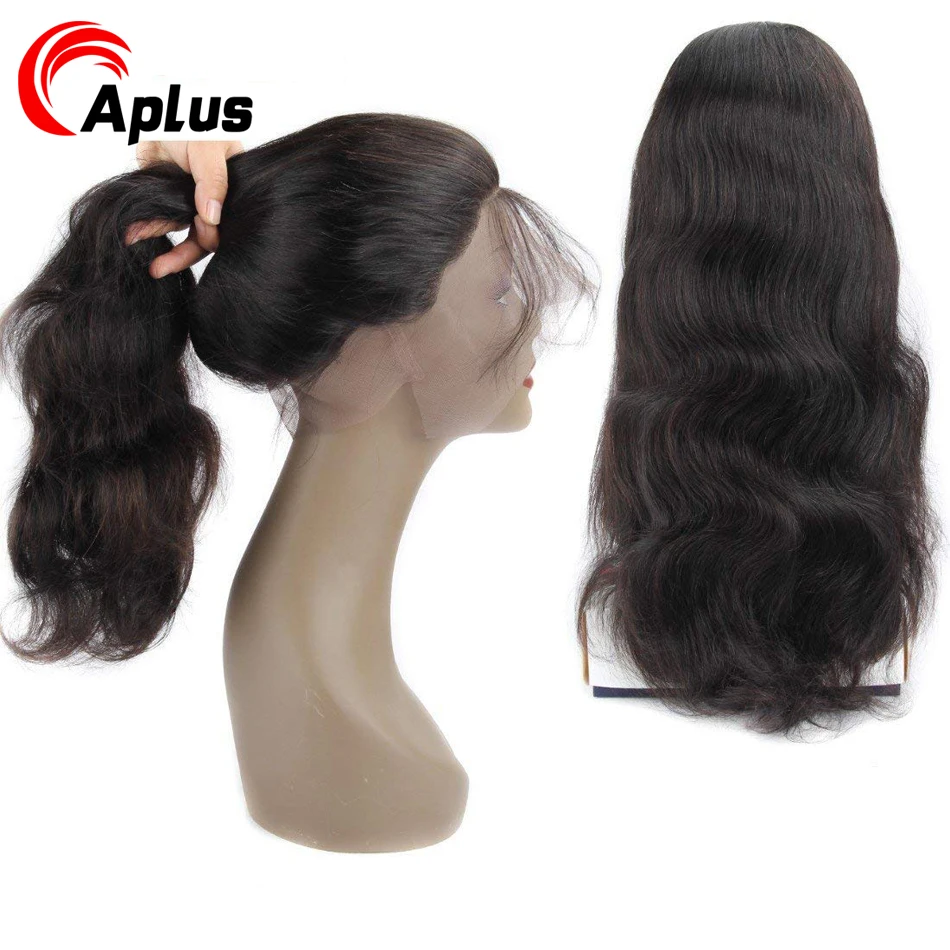 

Aplus Hair 150% Density 360 Lace Frontal Wig 10"-22" Body Wave Natural Color Brazilian Remy Hair Wigs Pre Plucked With Baby Hair