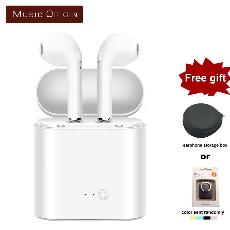 i7s TWS Wireless Bluetooth Earphones In-Ear Music Earbuds Set Stereo Headset for iphone X 6 7 8 Samsung Xiaomi Retail Box | Электроника