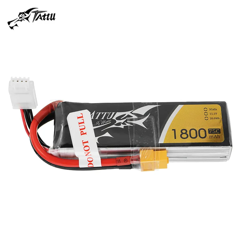 High Quality TATTU 11.1V 1800mAh 75C 3S Rechargeable Lipo Battery XT60 Plug for RC ModelS Helicopter RC Drone FPV Parts