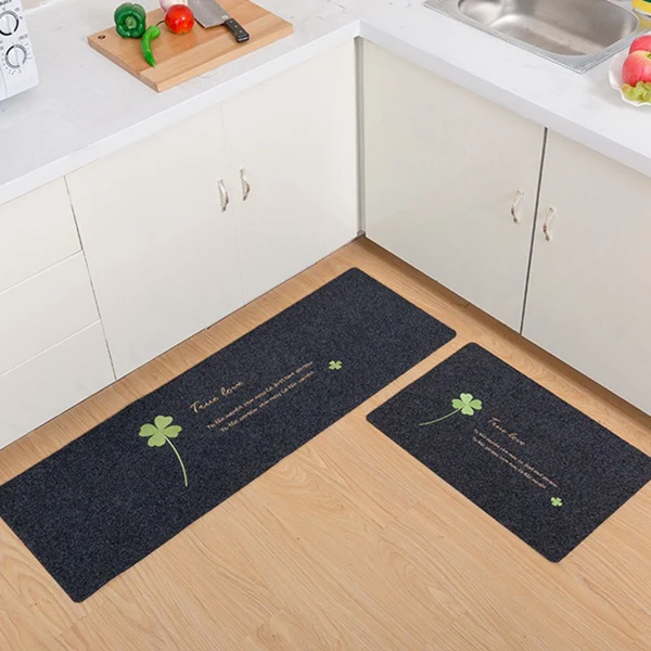 Infant Shining 2PCS Kitchen Mat Oil And Water Absorption Carpet Non-slip Door Mat Living Room Floor Mat Machine Washable Carpet - Цвет: gray 1