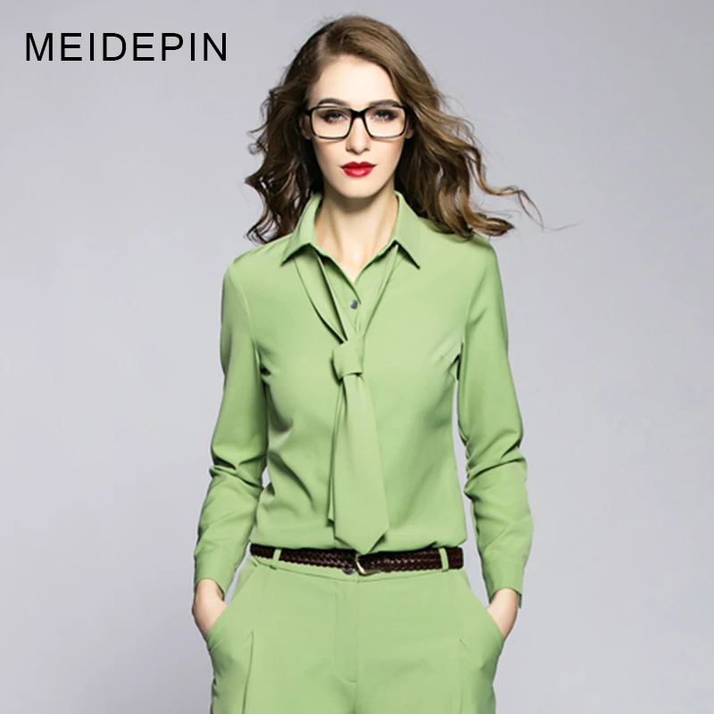 HIGH QUALITY Women's Elegant Fashion Formal Workwear Slim Light Green