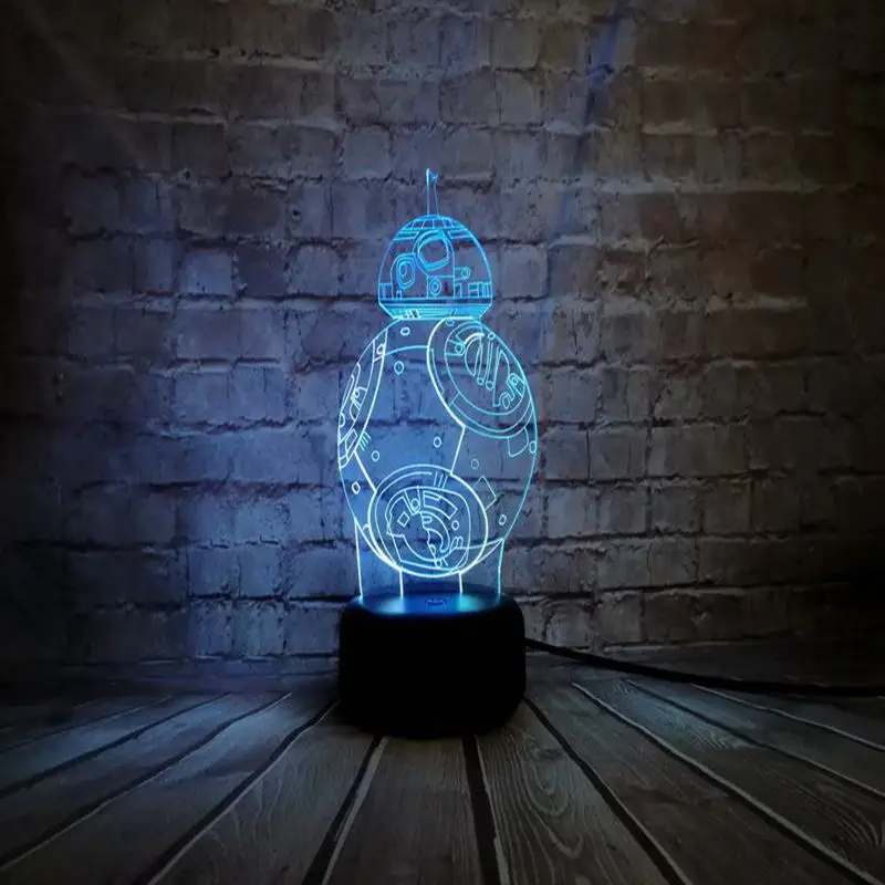 Star Wars BB-8 мяч робот 3D Led ночник красочные Atsmosphere лампа Детский Рождественский подарок праздник день рождения вечерние настроение освещения