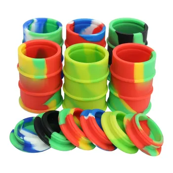 

6PCS Barrel Shape 26ml Oil Drum Silicone Container Oil Concentrate Wax Jar Makeup Lip Balm Cream Pot Refillable Bottle Travel