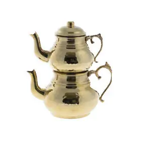 

Copper tea pot colored to gold color chinese turkish japanese arabic tea pots