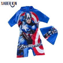 2 шт шапочки для плавания+ купальники для мальчиков цельные спортивные костюмы для плаванья Детские купальники детские купальные костюмы купальники для мальчиков K44-CGR1