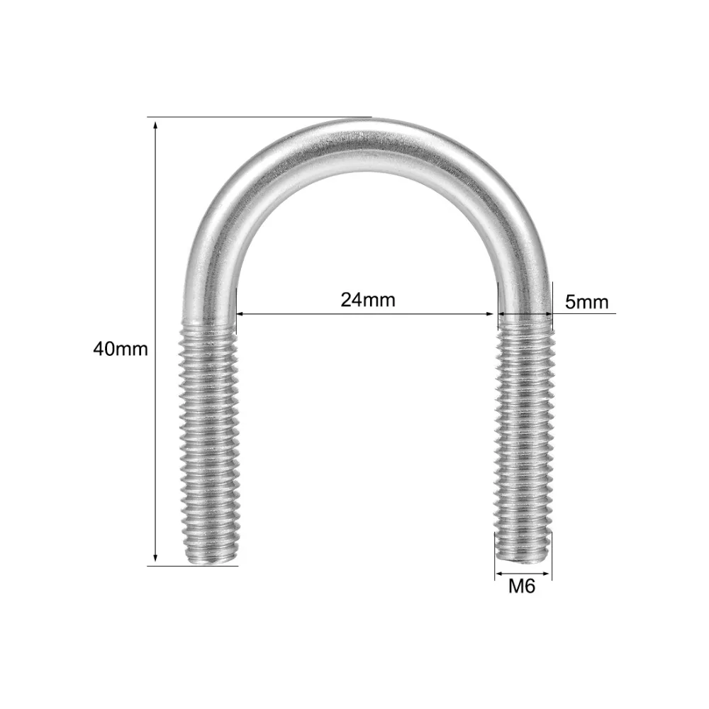 5 шт. M6 304 Нержавеющая сталь u-болты: застежка-липучка для 18/22/27 мм трубы Диаметр для строительства Установка транспортного средства