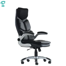 K23PuBlack Кресло для руководителя Barneo K-23 черная эко-кожа и ткань высокая спинка офисное кресло компьютерное кресло с системой качания мебель для офиса компьютерные кресла для офиса по России
