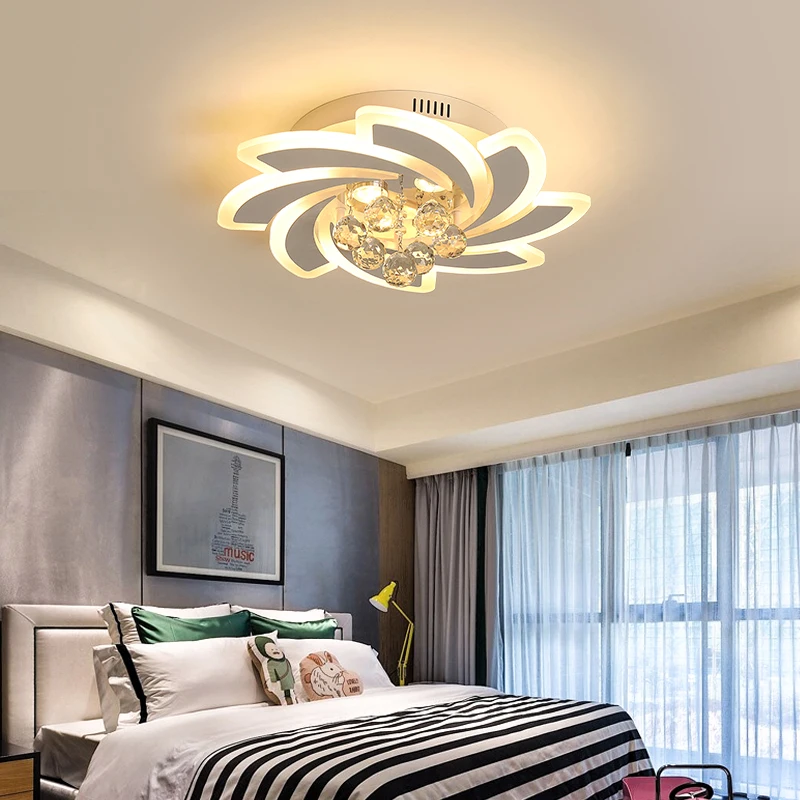 

Crystal Modern Acrylic Led Ceiling Light for Living Room Bedroom White Color LED Ceiling Lamp Fixtures For Indoor AC110-AC260V