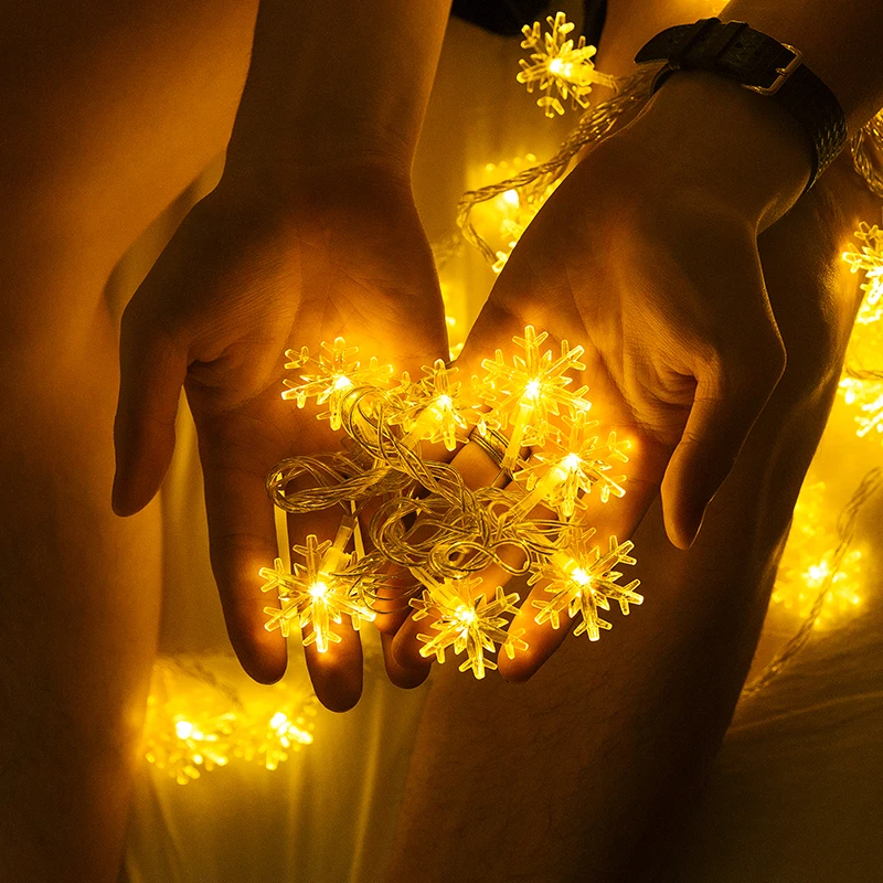 

6M 40 LED Christmas Tree Snowflake Warm White Mixcolor Fairy Light Led String for Home New Year Christmas Decorations Gift